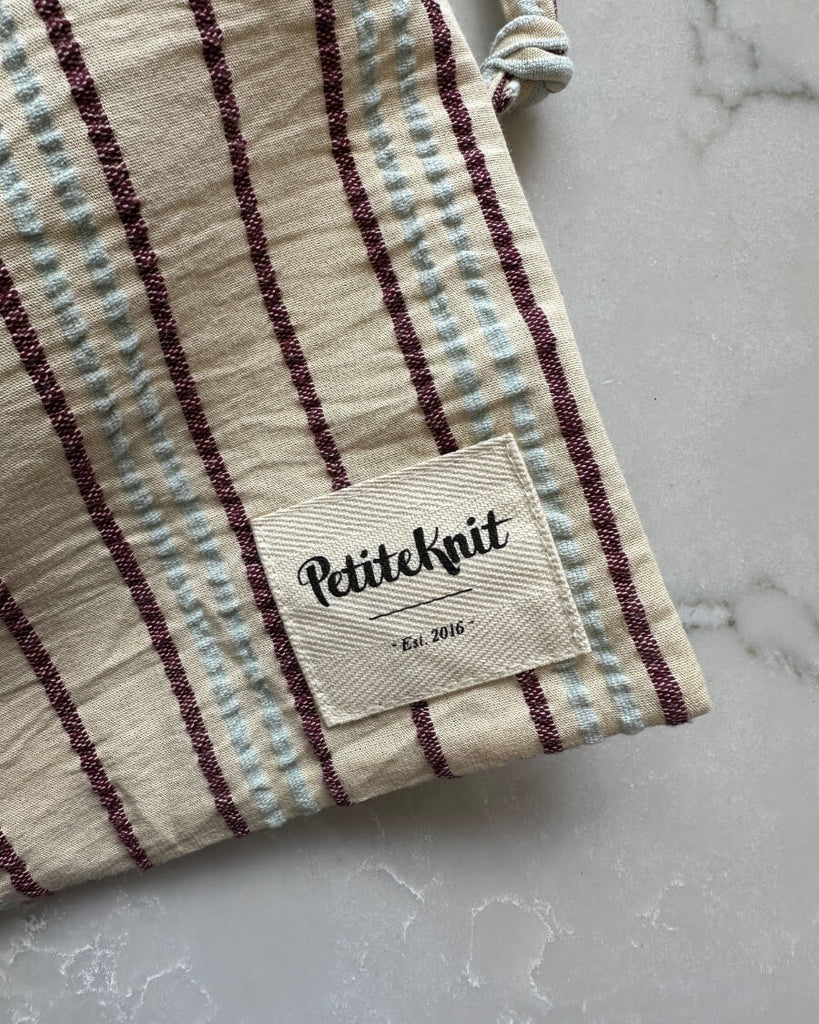 PetiteKnit Knitters String Bag -Seersucker Twin Stripe