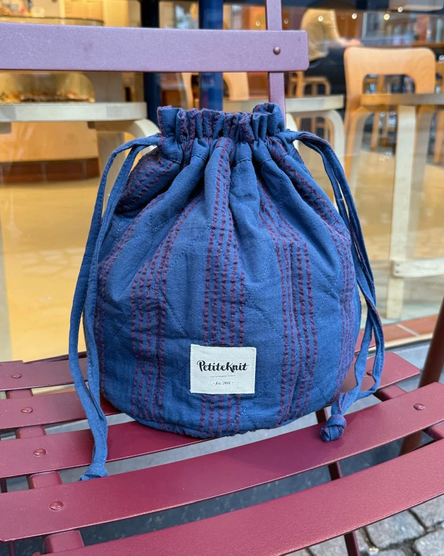 PetiteKnit Knitter's Project bag - Night Shadow mørkeblå/ Bordeaux