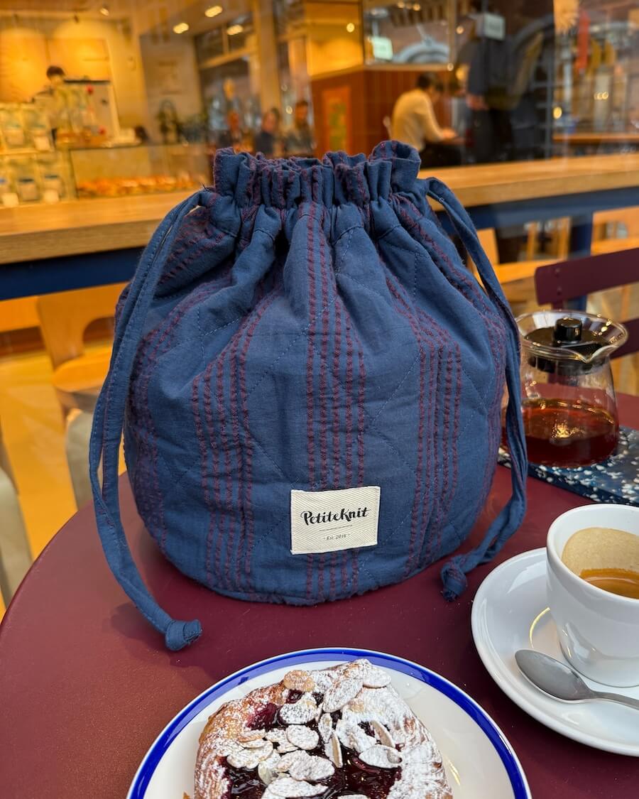 PetiteKnit Knitter's Project bag - Night Shadow mørkeblå/ Bordeaux