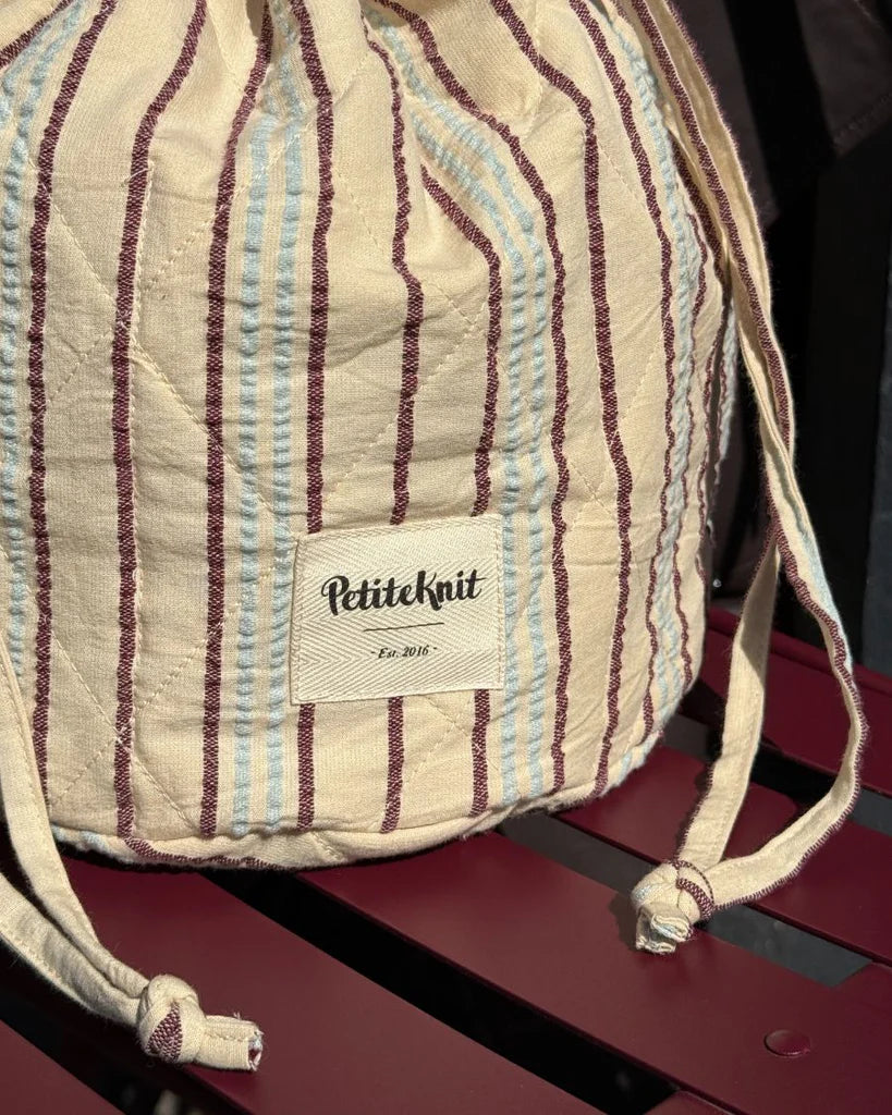 PetiteKnit Knitters Project Bag - Seersucker Twin Stripe