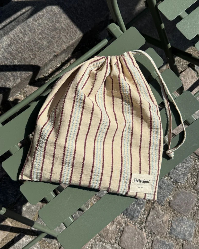 PetiteKnit Knitters String Bag -Seersucker Twin Stripe