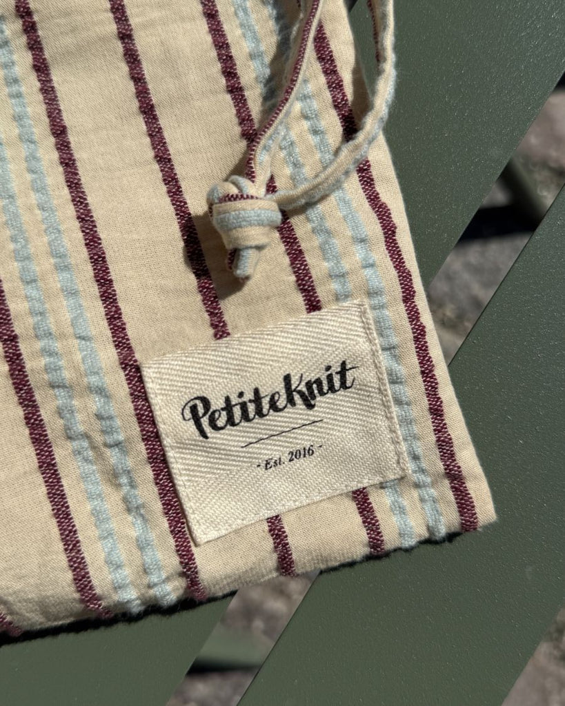 PetiteKnit Knitters String Bag -Seersucker Twin Stripe