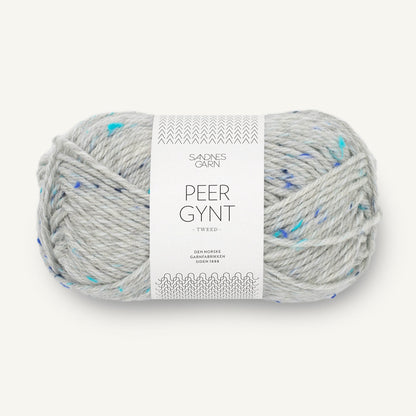Sandnes Peer Gynt 1502 Lys Gråmeleret Blå Tweed